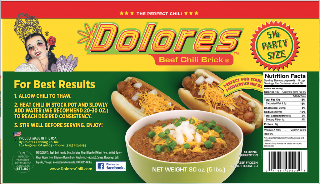 Dolores Chili Brick - 5-pound Tray