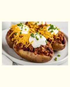 Dolores Chili Topped Baked Potatoes